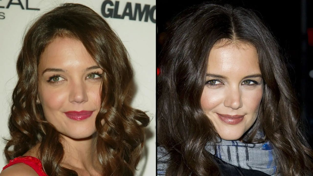 Katie Holmes before and after plastic surgery.