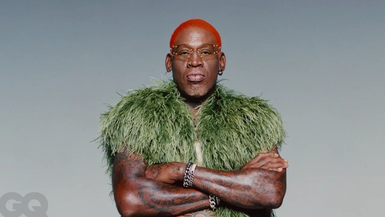 Dennis Rodman just seems to be less muscular and less bulky than before. houseandwhips.com