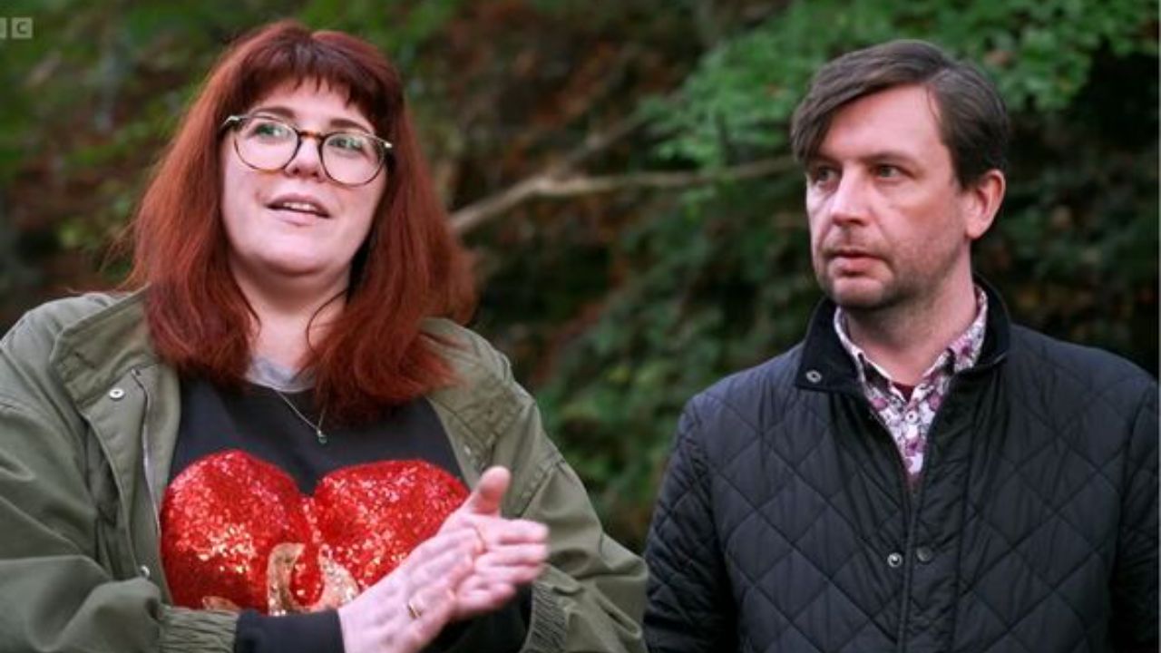 Jenny Ryan and her partner, Thom Tuck, on Celebrity Escape to the Country. houseandwhips.com