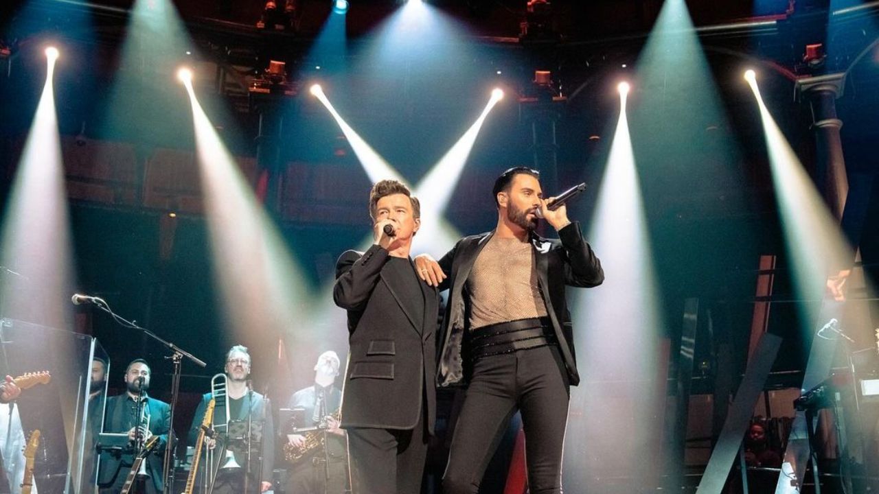 Rick Astley and Rylan Clark at BBC One's New Year's Eve Rocks. houseandwhips.com