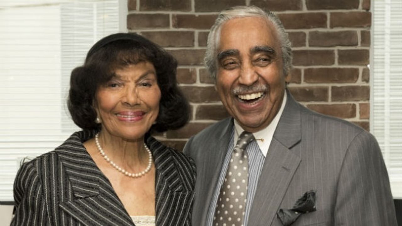 Charles Rangel with his wife, Alma Carter.