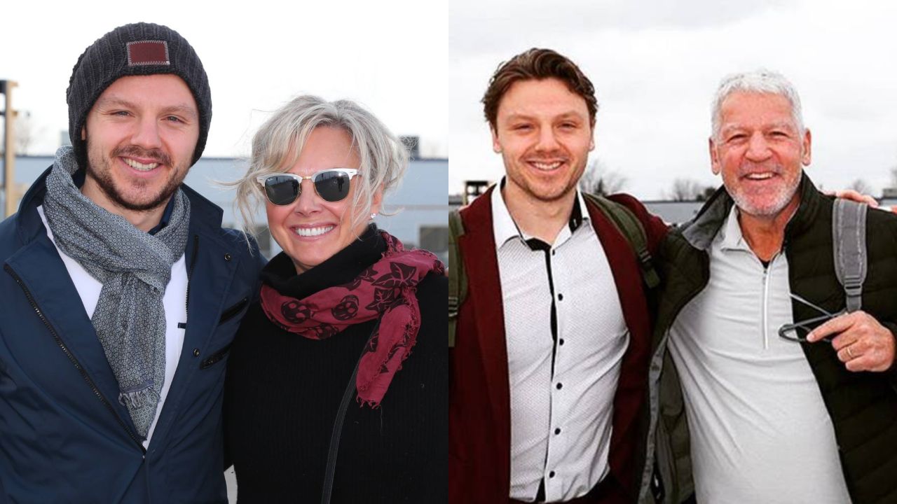 Sam Reinhart with his parents.