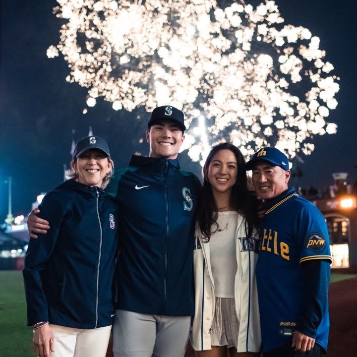 Bryan Woo with his parents and sister.