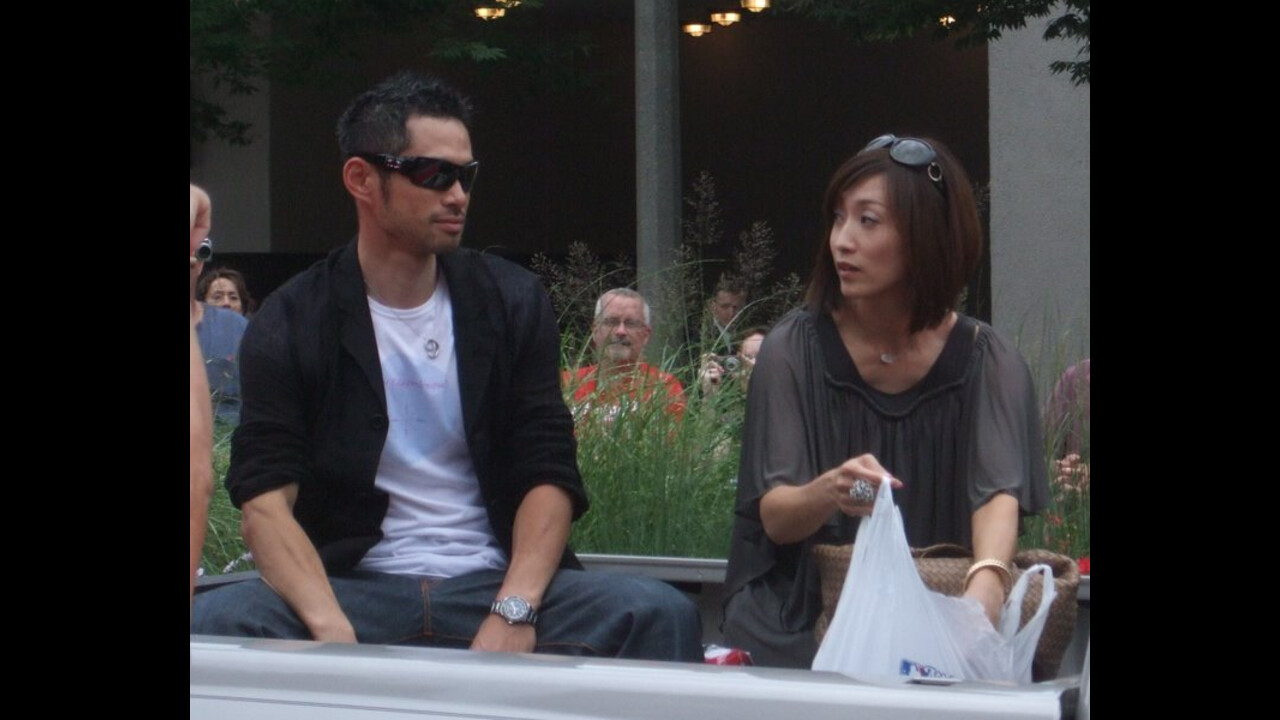Ichiro Suzuki with his wife, Yumiko Fukushima.