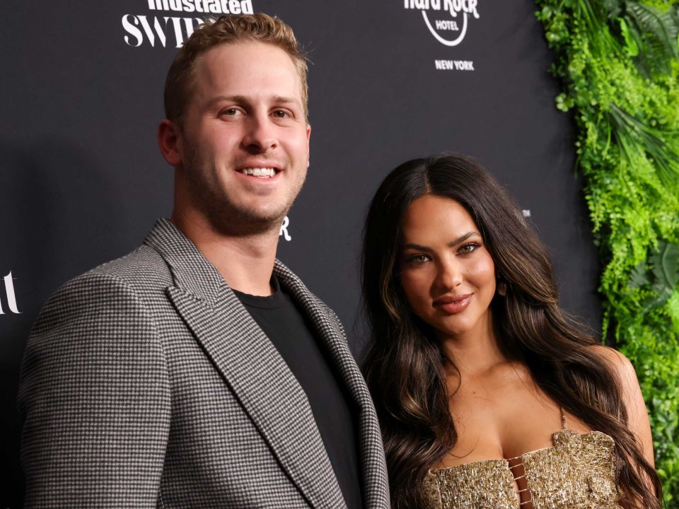 Jared Goff with his wife, Christen Harper.