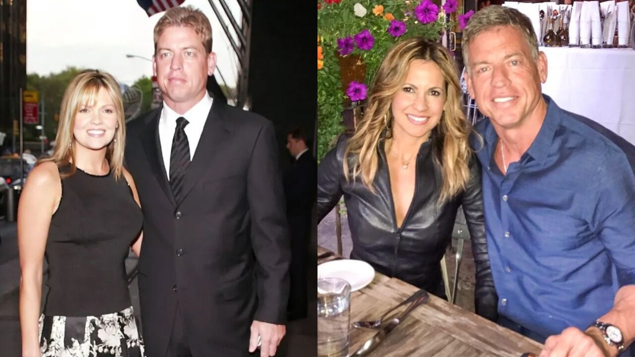 Troy Aikman with his wives.