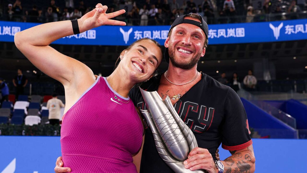 Aryna Sabalenka with her boyfriend, Georgios Frangulis.