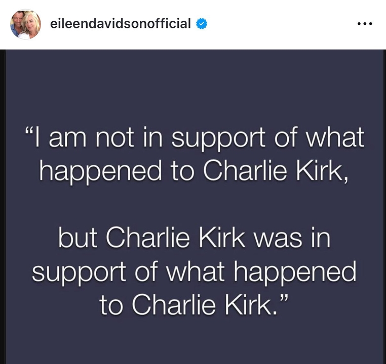 Eileen Davidson's controversial post about Charlie Kirk.