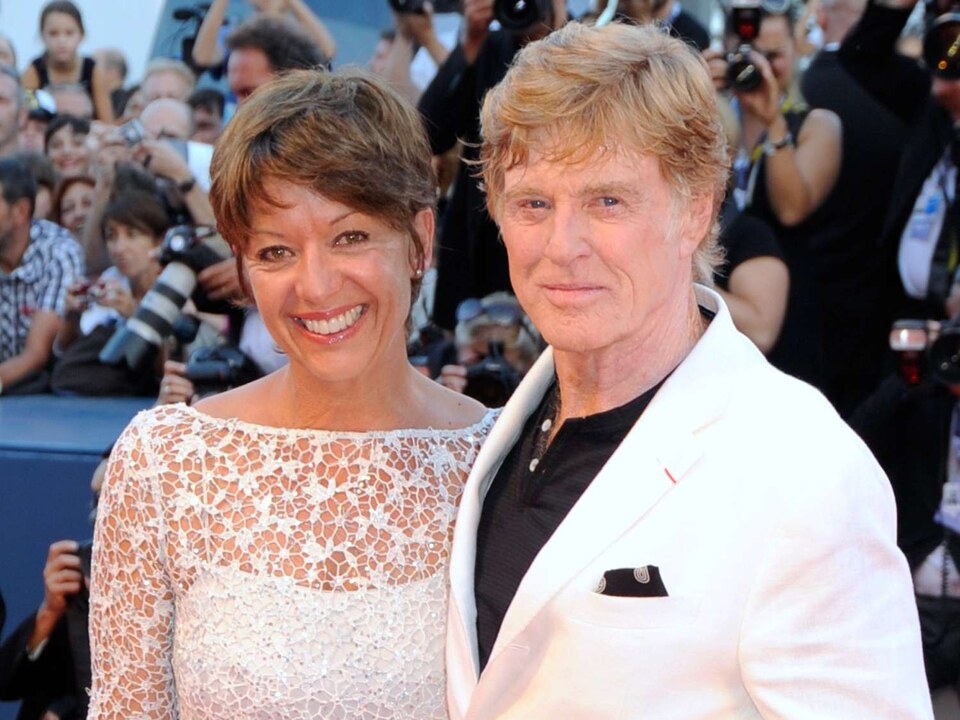 Robert Redford with his wife, Sibylle Szaggars.