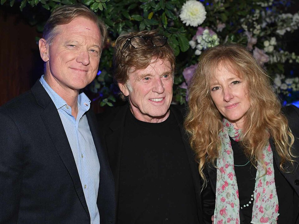 Robert Redford with his son, James, and daughter, Shauna.