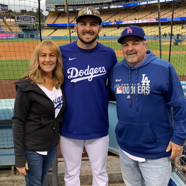 Alex Vesia with his parents.