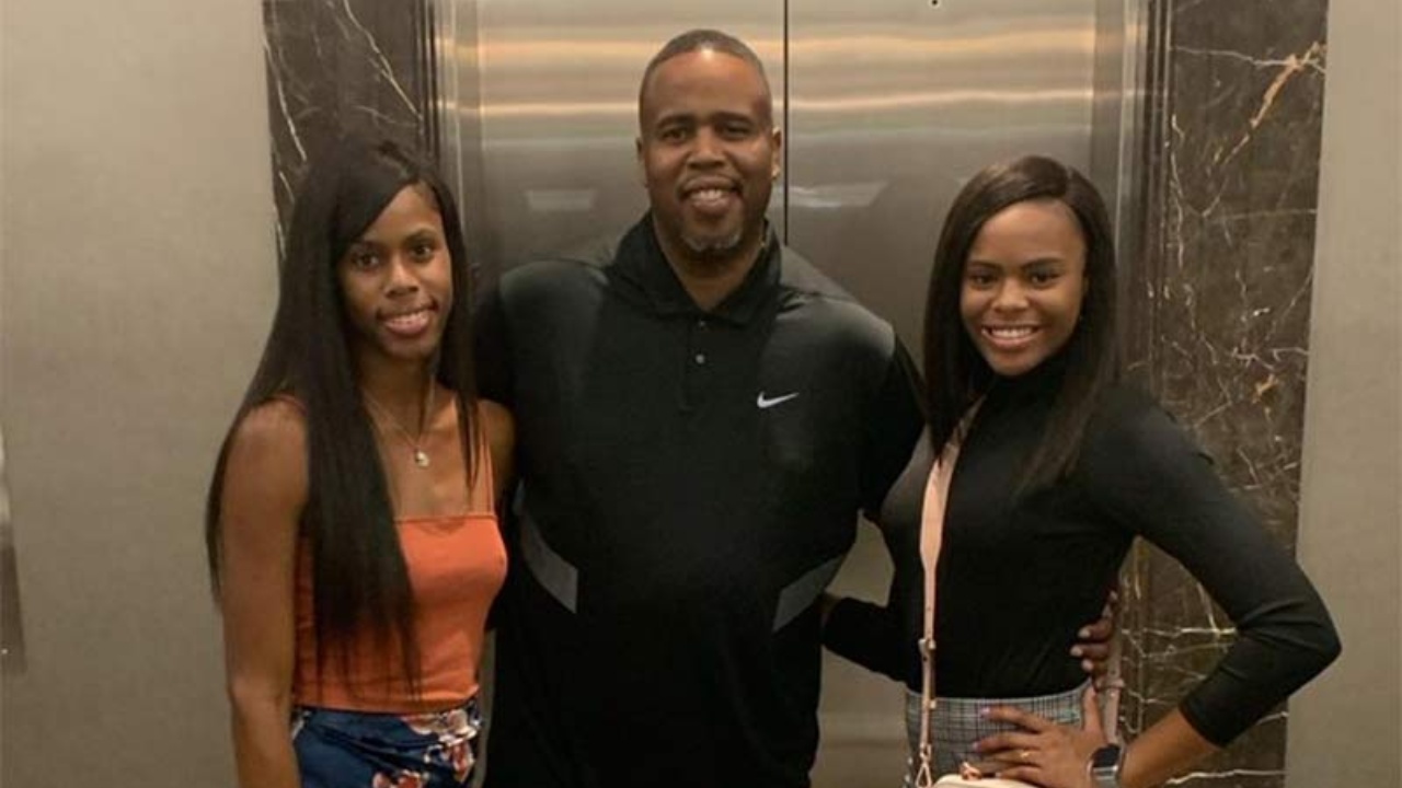 Damon Jones with his daughters.
