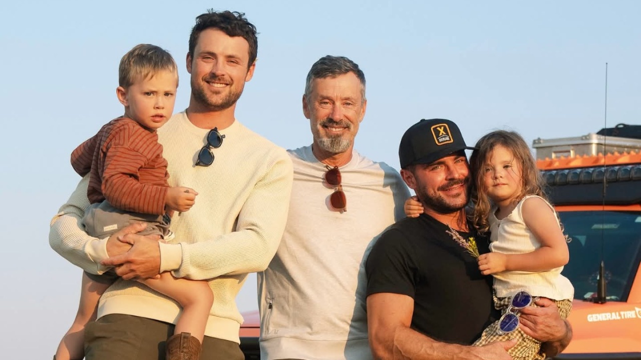 Olivia Efron with her father and brothers.