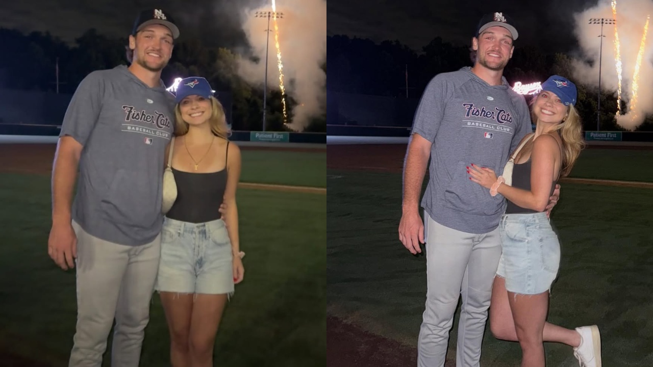 Trey Yesavage with his girlfriend, Taylor Frick.